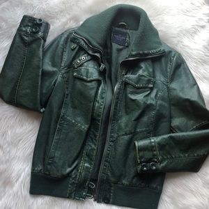 Green leather jacket